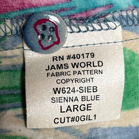 Jams World 90s/Y2K Wearable Art Aloha Shirt Hawaiian Floral Print Large - Picture 6 of 7